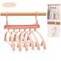 HJYPYJ Magic Hanger,6 in 1 Folding Hanger,Horizontal and Vertical Double Hook Space-Saving Organizer Hangers, Rotate/Pink / 6 pcs HJYPYJ Magic Hanger,6 in 1 Folding Hanger,Horizontal and Vertical Double Hook Space-Saving Organizer Hangers, Rotate/Pink / 6 pcs