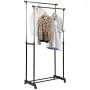 Genuine store Garment Racks, Double Rail Adjustable Rolling Clothing Laundry Rack - Heavy Duty Clothes Hangers with Wheels - Easy to Assemble