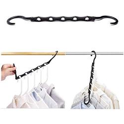 YOUIN Black Sturdy Plastic Magic Hangers Space Saver Clothes Hangers Organizer Smart Closet Space Saving for Heavy Clothes