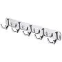 E-UNIONA Stainless Steel Wall Mounted 5 Double-Hook Organizer Rack Heavy Duty Robe Coat Clothes Hat Hanger Organizer Rack