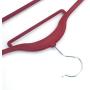 Plastic Flocking Clothes Hangers - Suit Hangers (10-Pack,17.71 x 0.2 x 9.65 in) Swivel Hook with Rail Strong and Durable Clothes Hangers Hold Up-to 10 Lbs, for Coats, Jackets, Pants, Wine Red