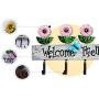 Cxjff Wall Coat Rack Clothes Hat Hanger Holder Hooks Solid Wood 1/2/3/4/5 Pieces Daisy Style, 45x5x26CM (Color : Pink, Size : 3 Pieces)