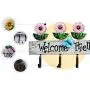 Cxjff Wall Coat Rack Clothes Hat Hanger Holder Hooks Solid Wood 1/2/3/4/5 Pieces Daisy Style, 45x5x26CM (Color : Pink, Size : 3 Pieces)