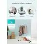Roloiki Coat Rack Clothes Tree Coatrack Hat Hanger Hallstand Clothes Hat Tree Rack Free Standing Simple Fashion Hat and Coat Stand with Hooks Shoe Holder Removable Rotating Wheel for Bathroom