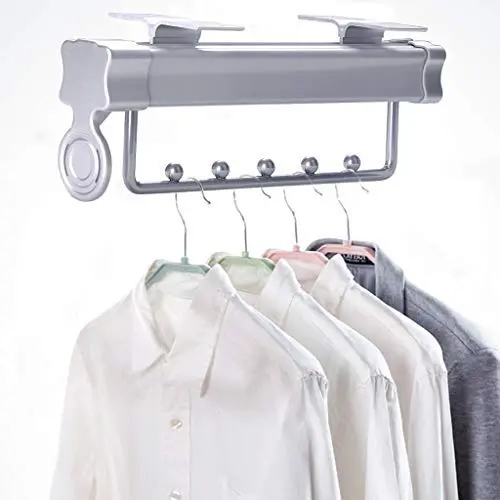 Pull Out Clothes Hanger Extendable Wardrobe Rail Organizer Rack for Cabinet-12.6in/14.5in/18.1in (Size : 32cm/12.6in) Pull Out Clothes Hanger Extendable Wardrobe Rail Organizer Rack for Cabinet-12.6in/14.5in/18.1in (Size : 32cm/12.6in)
