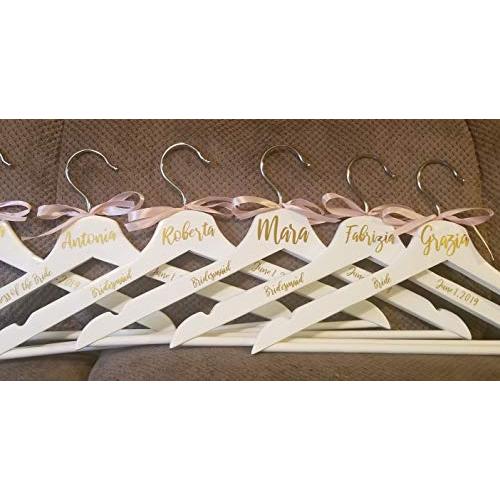 Wedding Dress Hangers - Personalized Wedding Hanger with Bow