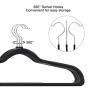 SONGMICS Hangers, 50 Pack Plastic Coat Hangers, Space Saving Clothes Hanger with Non-Slip Stripe and 360° Swivel Hooks, 0.2 Inch Thickness, Black UCRP50B