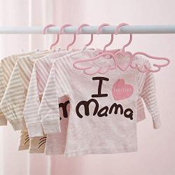 Studyset Cute Kids Clothes Hangers, Multi-Function Nonslip Cartoon Wings Shape Clothes Hanger for Kids Small (10 Packs) Pink