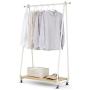 ZEMIN Floor Standing Coat Rack Clothes Hat Stand Hanger Hooks Rod Shelf Stoarge Simple Nordic Style Iron, White, 2 Styles Available (Color : A)