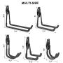 Dirza Utility Hooks Wall Mount Tool Holder U-Hooks for Home Garage Storage Organizer Garden Tools Shovels Rake Stroller Ladder Black 8 Pack