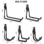 Dirza Utility Hooks Wall Mount Tool Holder U-Hooks for Home Garage Storage Organizer Garden Tools Shovels Rake Stroller Ladder Black 5 Pack