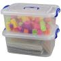 Eagrye 9 Quart Plastic Storage Latch Box, Clear Storage Bin Organizer with Handle, Set of 2