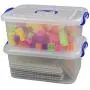 Eagrye 9 Quart Plastic Storage Latch Box, Clear Storage Bin Organizer with Handle, Set of 2