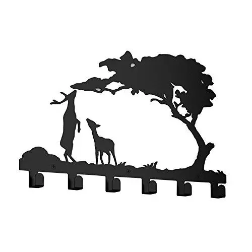 Wander Agio Sika Deer Pine Metal Wall Mounted Bag Hanger Coat Rack Clothing Hooks Black Wander Agio Sika Deer Pine Metal Wall Mounted Bag Hanger Coat Rack Clothing Hooks Black
