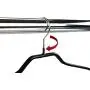 MAWA by Reston Lloyd Silhouette Model 40/FK Metal Clothing Hanger, Non-Slip Coating with Pant Clips, Black, Pack of 80,