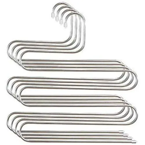 5pcs Pants Hangers Rack for Closet Organization,Stainless Steel S-Shape 5 Layer Clothes Hangers for Space Saving Stora 5pcs Pants Hangers Rack for Closet Organization,Stainless Steel S-Shape 5 Layer Clothes Hangers for Space Saving Stora