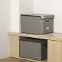 Large Storage File Boxes with Lid [3-Pack] Collapsible Linen Fabric Storage Filing Boxes Organizer Decorative,Letter Legal Size,Gray,Office(15&quotL x 12.2&quotW x 10.75&quotH)