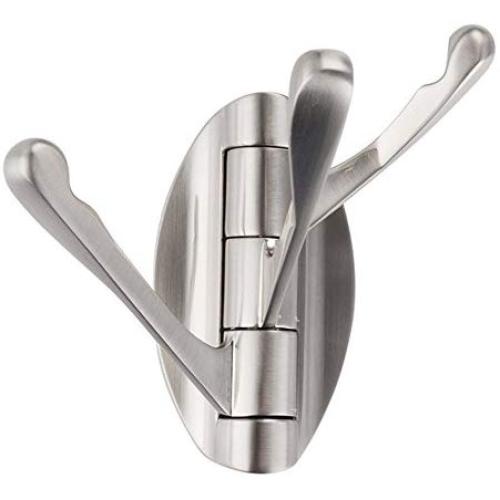 UMIRIO Towel Hook for Bathrooms Swivel Wall Hooks for Hanging Swing Arm Robe Hook Triple Coat Hook Kitchen Bathroom Towel Hooks Holder Folding Clothes Hooks Hanger Wall Mount, Brushed Nickel