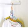 10pcs Random Color Plastic Coat Hangers Windproof Organizer Hook Fixed Holder Buckle 5 Circle Anti-Slip Hanger Storage Racks Clothes Hanger