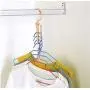 10pcs Random Color Plastic Coat Hangers Windproof Organizer Hook Fixed Holder Buckle 5 Circle Anti-Slip Hanger Storage Racks Clothes Hanger