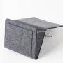 Upgraded Thick Bedside Caddy with 5 Pockets, Felt Hanging Storage Organizer, Bed Sofa Side Hanger Holder Bag for Dorm TV Remote Control, Phones, Magazines, Tablets(Grey)