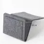 Upgraded Thick Bedside Caddy with 5 Pockets, Felt Hanging Storage Organizer, Bed Sofa Side Hanger Holder Bag for Dorm TV Remote Control, Phones, Magazines, Tablets(Grey)