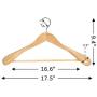 StorageWorks 6-Pack Natural Wooden Wide Shoulder Suit Hangers with Anti-Rust 360 Degree Swivel Hook Large Hanger, Natural Finish