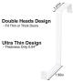 Over the Door Hook - Door Hanger Hooks Fit for Two Sized Doors Reversible Design Metal Door Towel Hooks for Bathroom, Bedroom, Coat, 5 Pcs, White