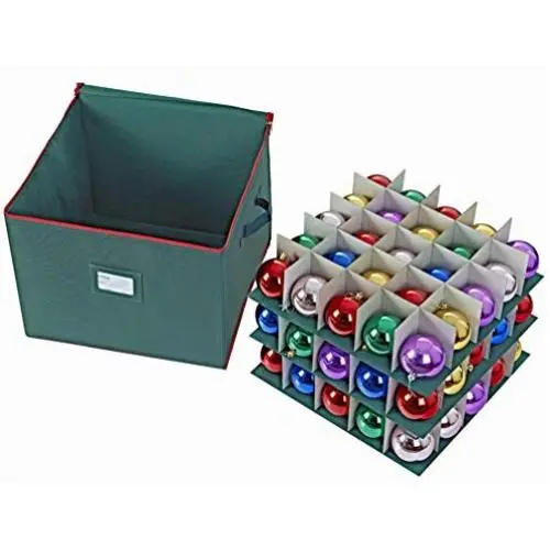ProPik Holiday Ornament Storage Boxes Organizer Chest, Holds Up to 75 Ornaments Balls Divided On 3 Trays with Dividers to Organize Durable 600D Oxford Material (Green) ProPik Holiday Ornament Storage Boxes Organizer Chest, Holds Up to 75 Ornaments Balls Divided On 3 Trays with Dividers to Organize Durable 600D Oxford Material (Green)