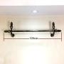 NDDDSD Clothing Rack Retro Wrought Iron Hangers Hanging Rod Clothing Store Hanger Wall Hanging Clothes Display Rack (Size : 120cm)