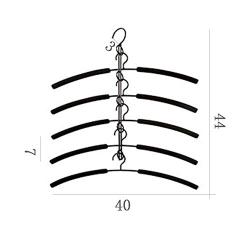 WZP Hanger Simple Multi-Functional Multi-Layer Hanger Hook,Home Wardrobe Storage Artifact Folding Hanger Iron Art/Black/As Shown