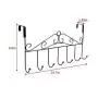 Hooks Over The Door Hook Organizer Rack Hanging, 7 Hooks, Over Door Storage Rack ? Organizer Hooks for Coats, Hats, Robes, Clothes or Towels (Black)