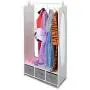 Milliard Dress Up Storage Kids Costume Organizer Center Open Hanging Armoire Closet Unit Furniture for Dramatic Play with Mirror Baskets and Hooks