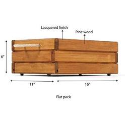 Fold able Organization Rustic Display Storage Wood Box, Mahogany Color (14&quotX32&quotX8”)