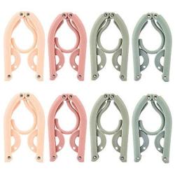MOMSIV Foldable Travel Hangers - 8pcs Portable Clothes Hangers Non-Slip Lightweight Drying Rack for Travel and Home Use (Random Color)