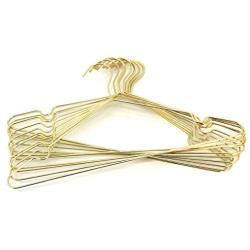 KOOBAY 30Pack 16.5" Adult Size Fashion Golden Shiny Metal Wire Hangers Apparel Display Clothes Coat Hangers