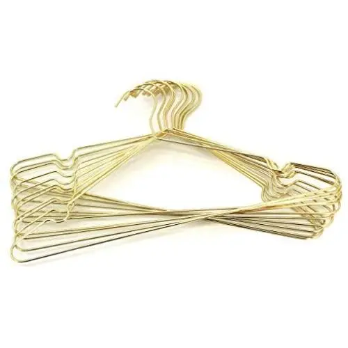 KOOBAY 30Pack 16.5" Adult Size Fashion Golden Shiny Metal Wire Hangers Apparel Display Clothes Coat Hangers KOOBAY 30Pack 16.5" Adult Size Fashion Golden Shiny Metal Wire Hangers Apparel Display Clothes Coat Hangers