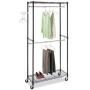 Whitmor Supreme Double Rod Garment Rack Rolling Clothes Organizer - Black with Chrome