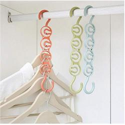 10pcs Random Color New Pro Clothes Storage Hangers Clothes Drying Rack Multi-Functional Plastic Scarf Circle Clothes Hanger