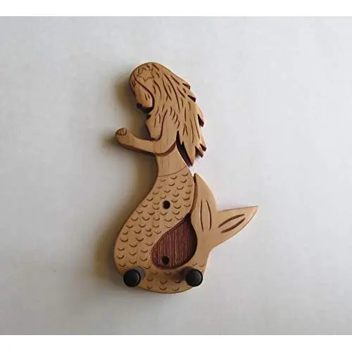 Ukulele Wall Mount Hanger, Hand Carved Mermaid Ukulele Wall Mount Hanger, Hand Carved Mermaid