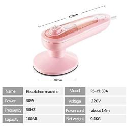 ZZYJYALG Hanging Ironing Machine Plastic Metal Handheld Large Capacity Transparent Water Tank Cotton Cloth Portable Dormitory Clothes Household Bed Linen Curtains High Temperature Ironing Travel (Pink