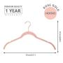 MIZGI Premium Velvet Shirt Hangers (Pack of 50) - Non Slip Felt Dress Hangers Blush Pink/Ross - Copper/Rose Gold Hooks,Space Saving Clothes Hangers (Blush Pink/Rose)