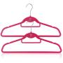 HANGERWORLD 20 Pink 18inch Flocked Velvet Non Slip Coat Clothes Garment Hangers Pants Bar Cascading Multi Hook