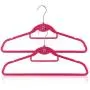 HANGERWORLD 20 Pink 18inch Flocked Velvet Non Slip Coat Clothes Garment Hangers Pants Bar Cascading Multi Hook