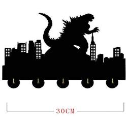 Godzilla Creative Novelty Wooden Hanger Unique Gift Clothes Hat Key Hook/Coat Rack/Wall Hook Home Decoration Wall Stickers Kitchen Bathroom Towel Hook,Black