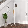 Salafey Wooden Coat Rack Free Standing,8 Hooks White Coat Hat Tree Standing Hanger Tree for Coat Hats Handbags Clothes,Easy Assembly