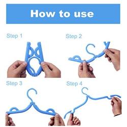 Little Patato 10Pcs Portable Travel Hangers Foldable Clothes Hangers Perfect Size Space Saving for Travel & Home Use