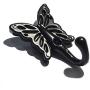 4 Sets Wall Mounted Hanger Hooks Vintage Door Hangers for Clothes Towel Coat Hat Butterfly Patterned Black （Length:2-1/4", Width: 1-3/8"）