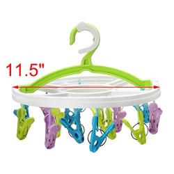 uxcell Plastic Home Bathroom 16 Clips Swivel Hook Clothes Underwear Socks Hanger Rack