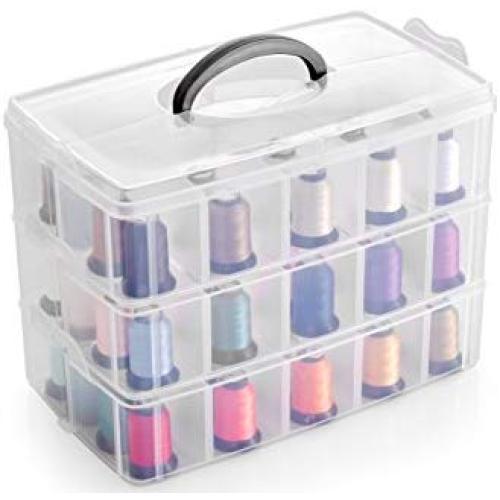 Bins & Things Stackable Storage Container with 30 Adjustable Compartments, Clear, X-Large Bins & Things Stackable Storage Container with 30 Adjustable Compartments, Clear, X-Large